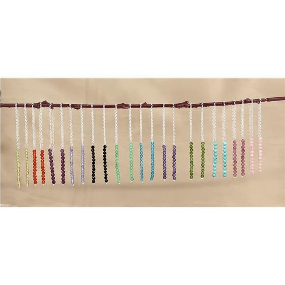 Natural Turquoise Beads Threader Earring, Gemstone Earring For Women (Turquoise) - Picture 7 of 9